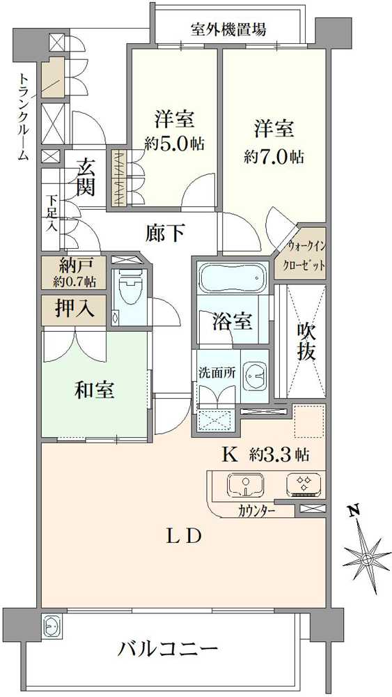 プラウド川名山の間取図