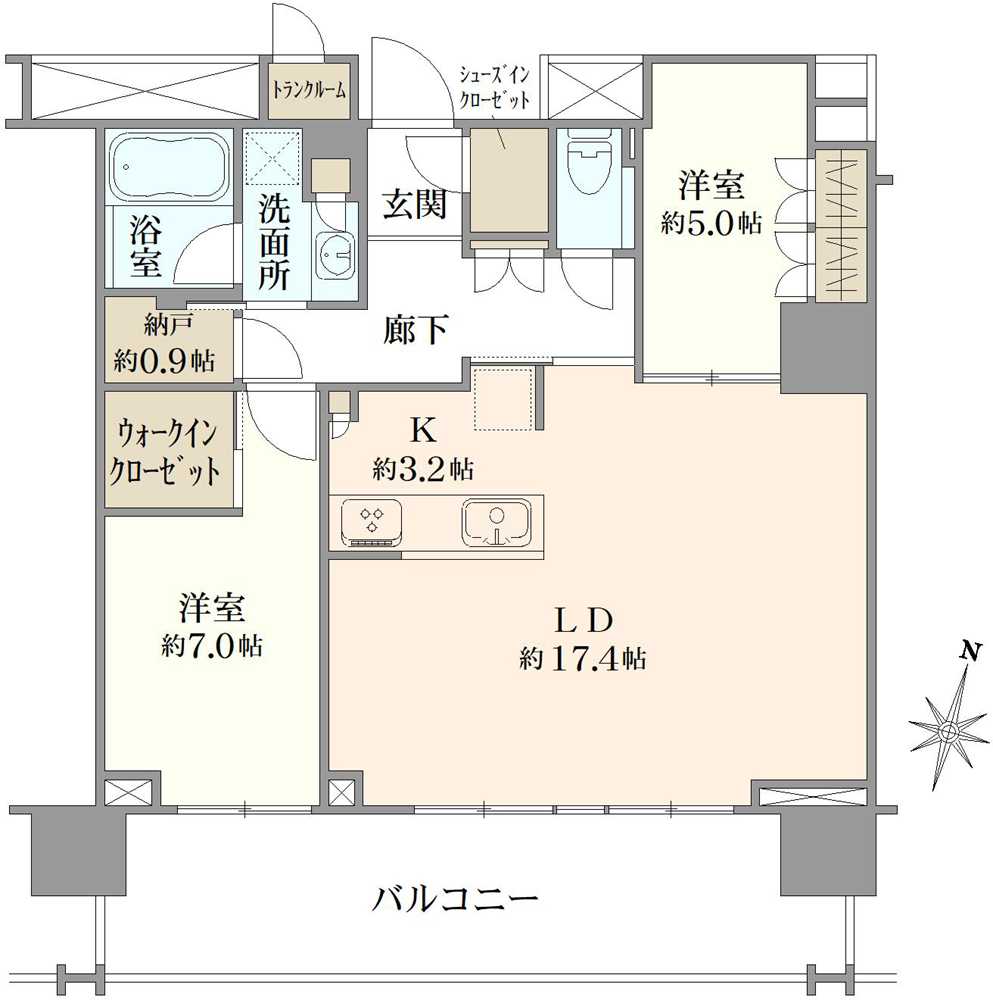 プラウドタワー名古屋錦の間取図