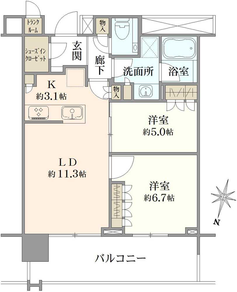 プラウドタワー名古屋錦の間取図