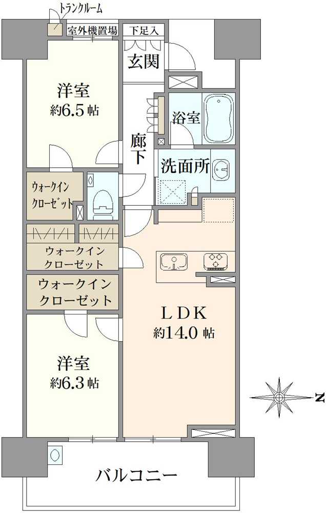 マストスクエア橦木町の間取図
