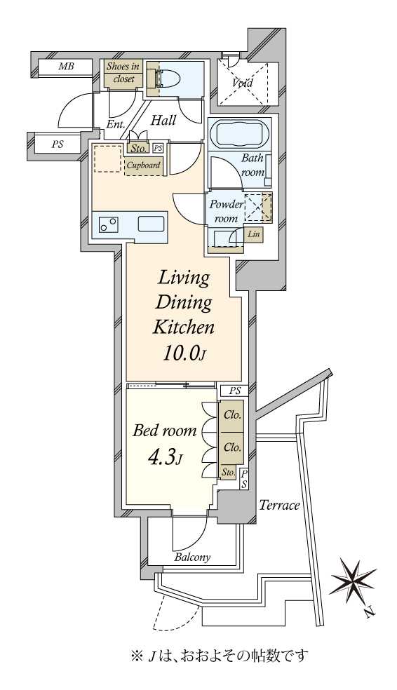 オープンレジデンシア四谷荒木町の間取図