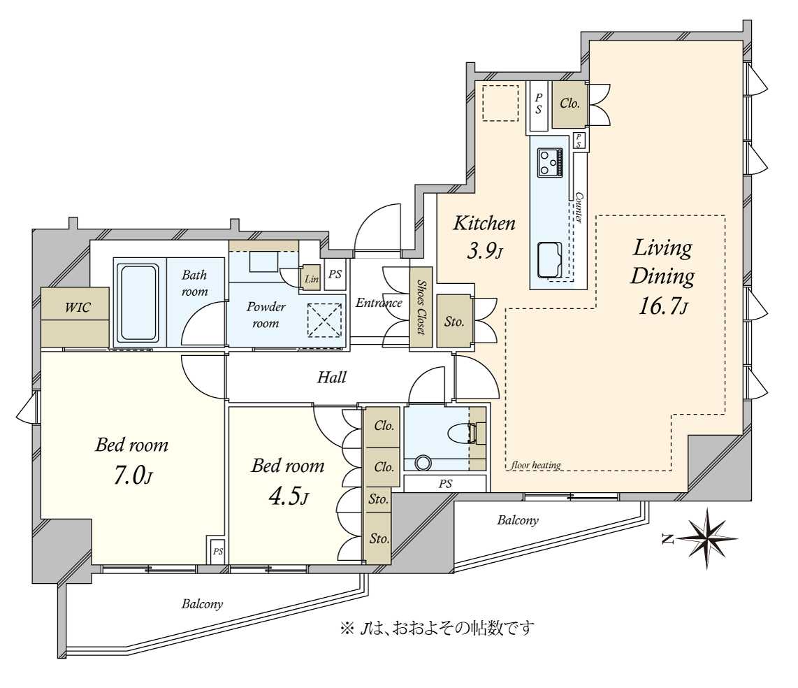 グランスイート四谷エクシアの間取図