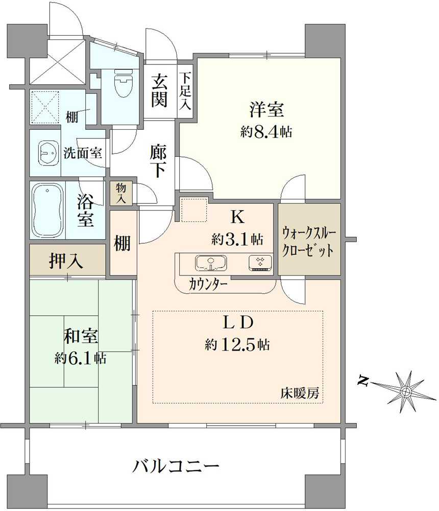 グランレーヴ川口の間取図