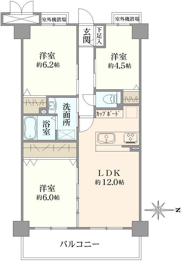 ベレヴュー聖護院北棟の間取図