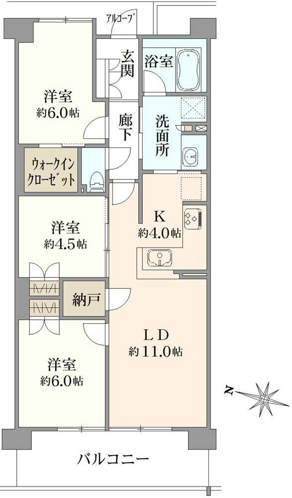 シエリア京都嵯峨嵐山の間取図