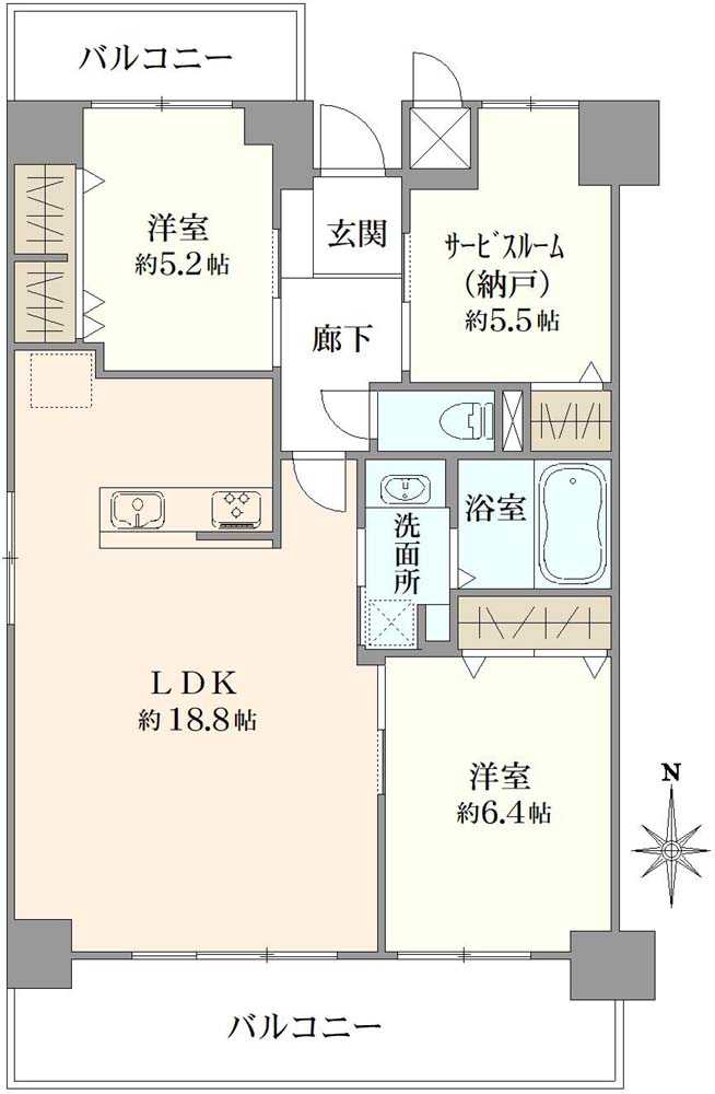 ハイツ伏見桃山の間取図