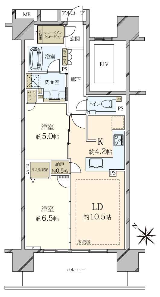プラウドシティ越中島アクアテラスの間取図