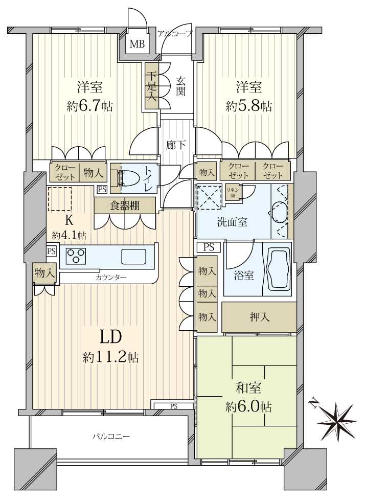 東京アインスリバーサイドタワーの間取図