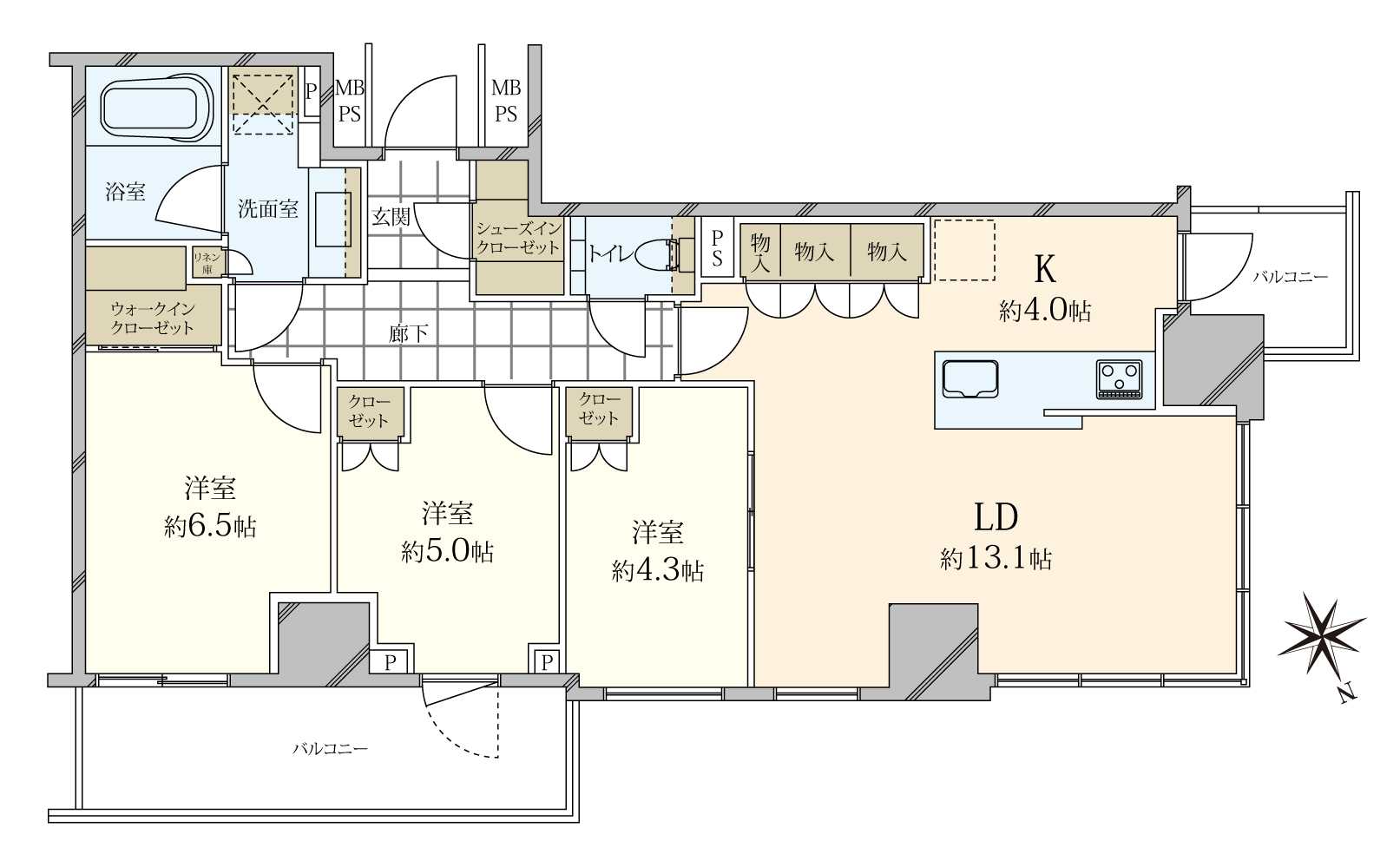 クラッシィタワー東中野の間取図