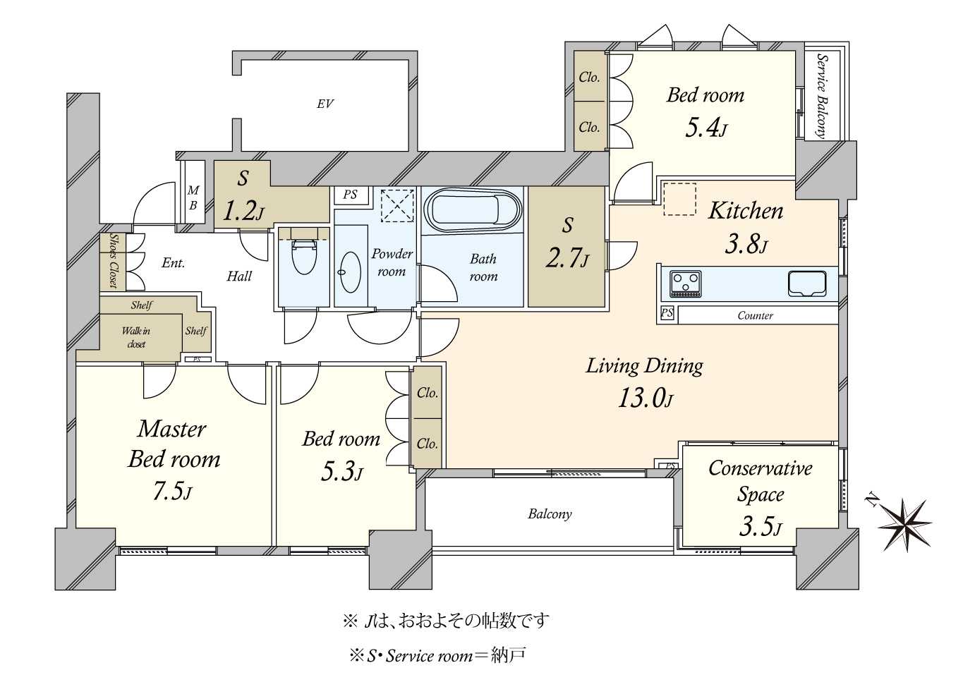 クレッセント東京ヴュータワーの間取図