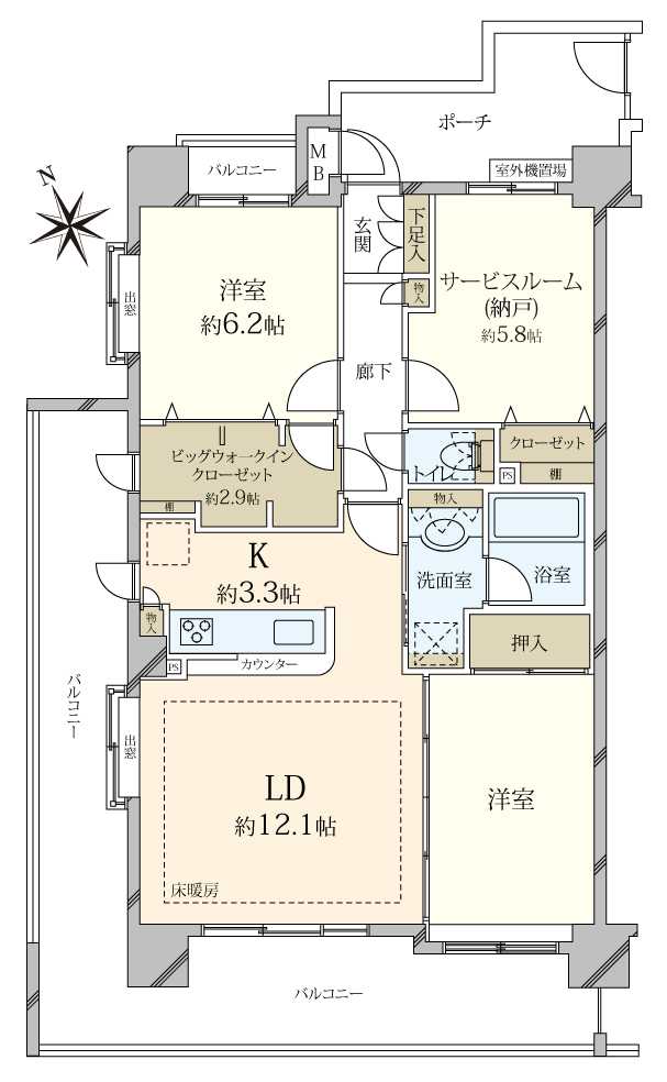 クレストフォルム清澄庭園の間取図