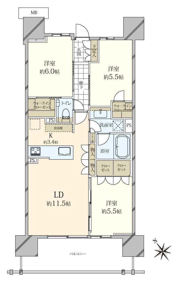 ルフォン船堀ザ・タワーレジデンスの間取図