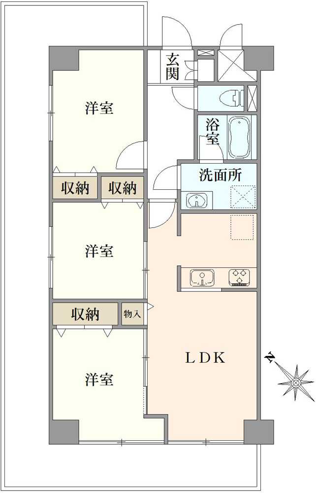 コープ野村東六郷の間取図
