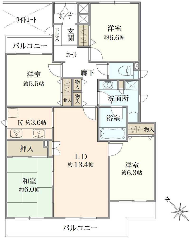 コスモ南万騎ヶ原セカンドプレイスの間取図