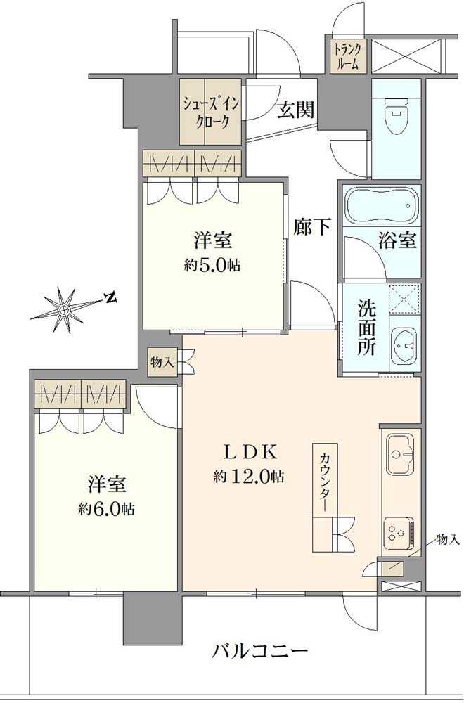 クリオレジダンスタワー横濱鶴ヶ峰の間取図