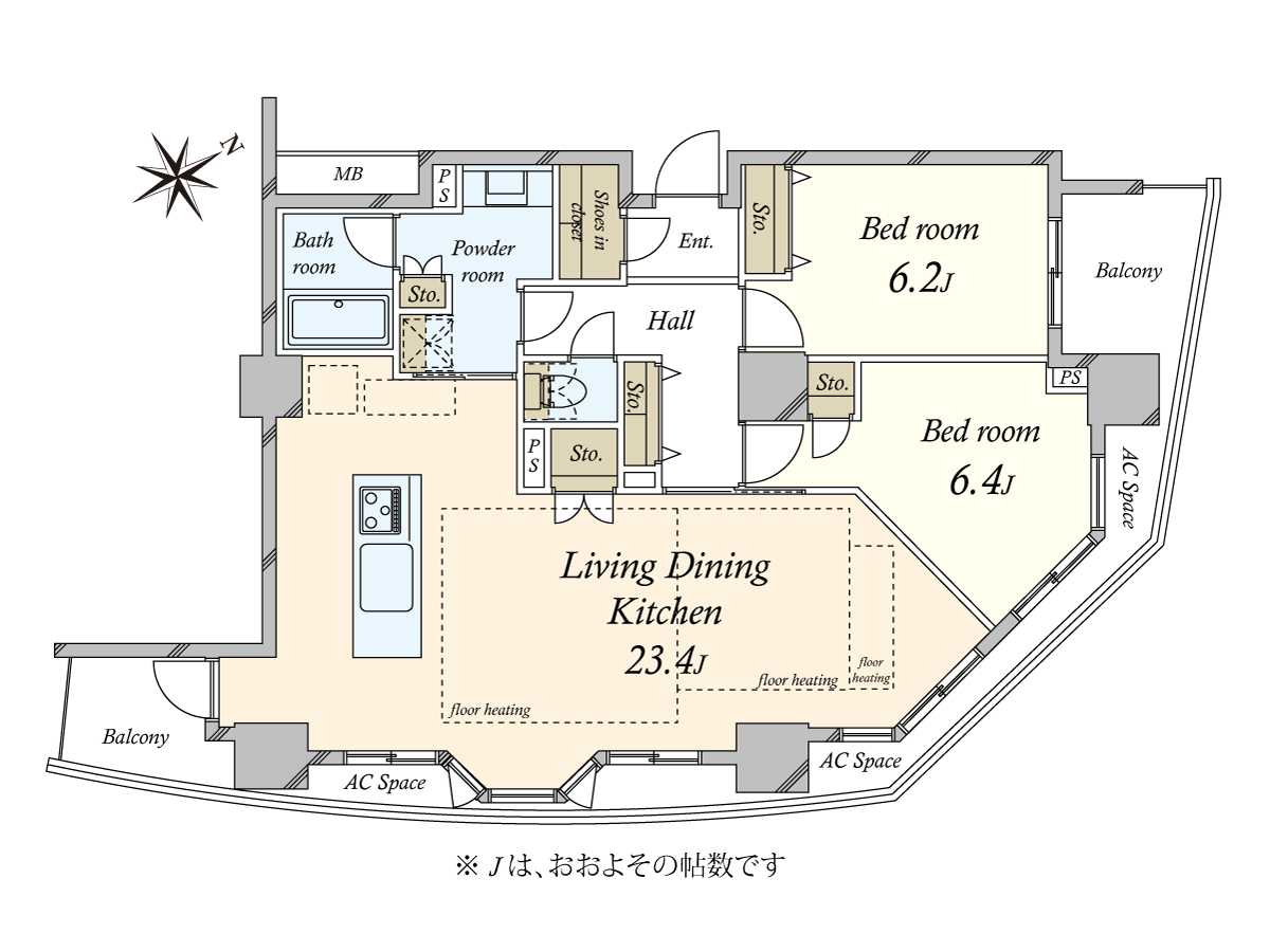 ドレッセ目黒インプレスタワーの間取図