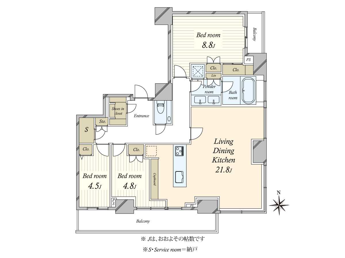 パークコート乃木坂ザタワーの間取図