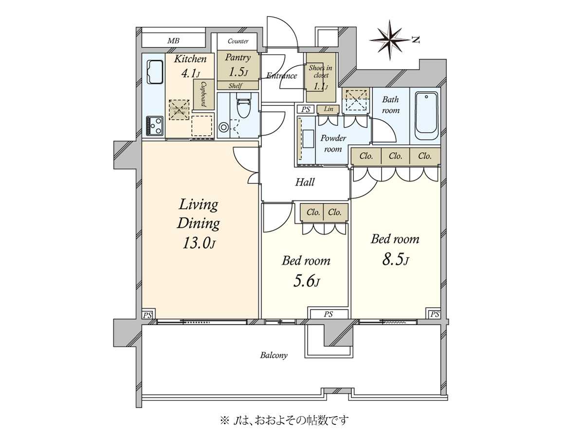 広尾ガーデンフォレストF棟の間取図