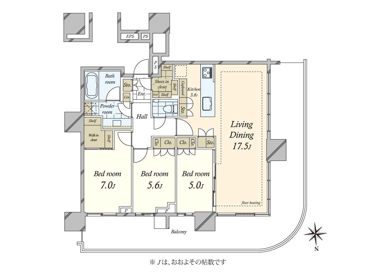 HARUMI FLAG SUN VILLAGET棟の間取図