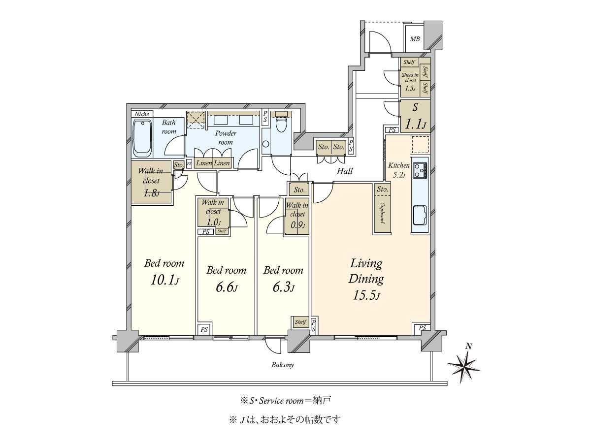 ザ・パークハウス西麻布霞町の間取図