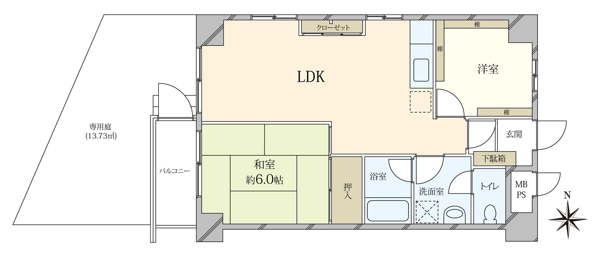 トーア立石マンションB棟の間取図
