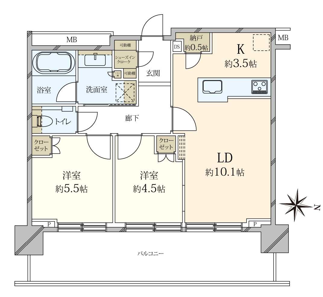 プラウドタワー亀戸クロスブライトタワーの間取図