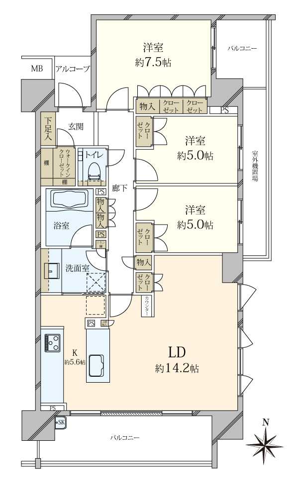 ザ・ミッドランドアベニューの間取図