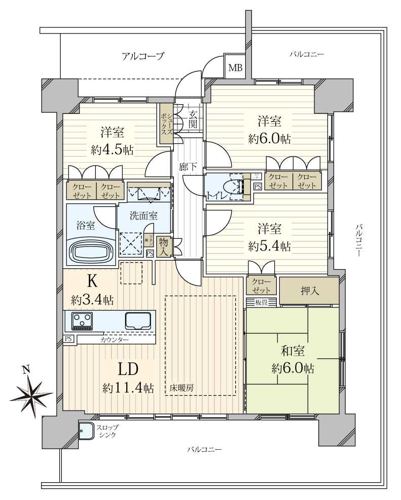 アークレジデンス尼崎立花の間取図