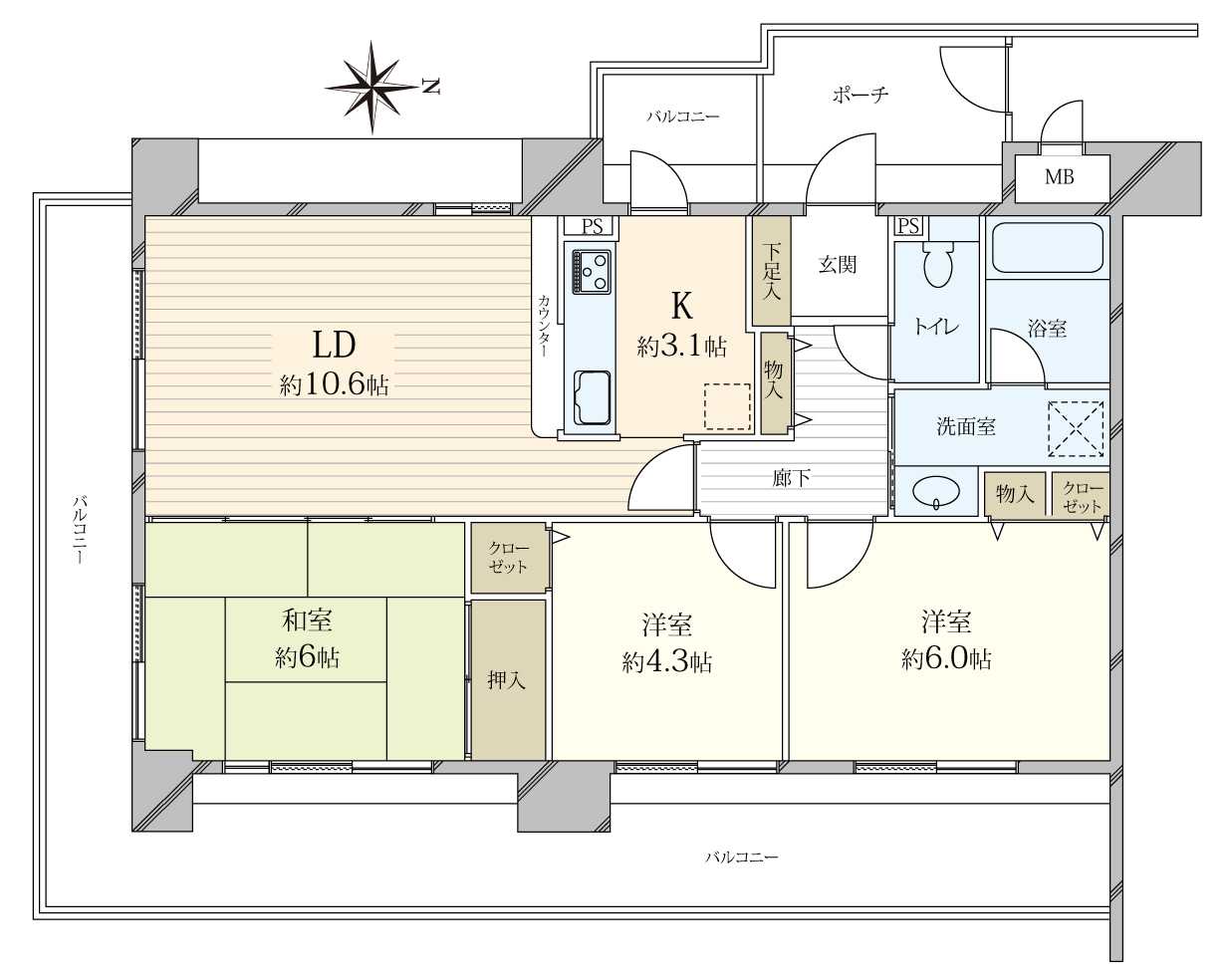 ジュビネール塚口の間取図