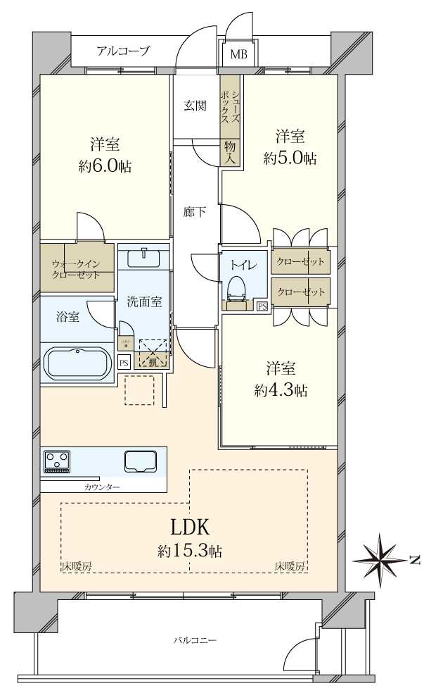 レ・ジェイド武庫之荘本町の間取図