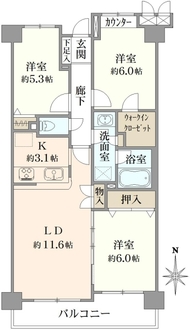 藤和ライブタウン鷺沼東ステージIの間取図
