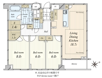 ラ・コルダ弦巻ガーデンコートの間取図