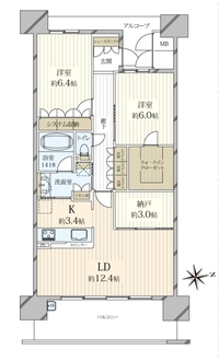 阿波座ライズタワーズ　マーク20の間取図