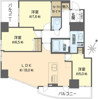 パークタワー大阪中之島フロントの間取図