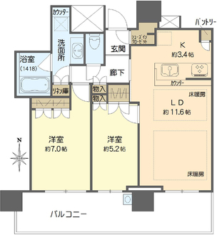パークタワー梅田の間取図