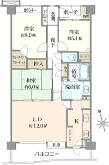 オーベルグランディオ八千代中央壱番館の間取図