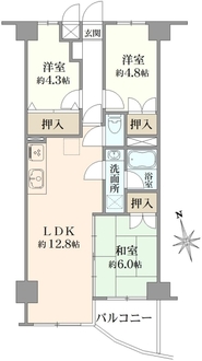 ウエストハイム国立の間取図