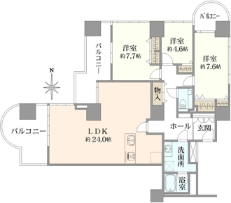 シテヌーブ北千住30A棟の間取図