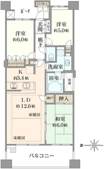 プラウド横濱鶴見二見台の間取図