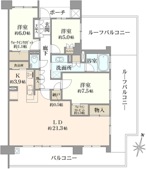 プラウド上社の間取図