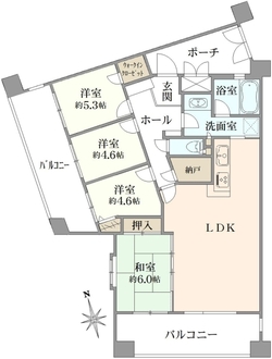 グランレーヴ川口の間取図