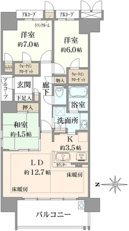 京都桂川つむぎの街グランスクエアの間取図