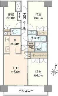 浦和南パーク・ホームズ弐番館の間取図