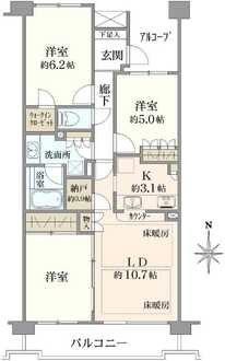ファストジュール北浦和ガーデンズコートの間取図