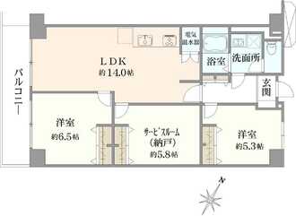 ネオコーポ浦和けやきの棟の間取図