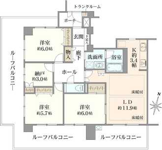ヴェルビュ南浦和弐番館の間取図