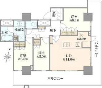 プラウドタワー金町の間取図