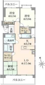 フラッツ鷺ノ宮の間取図