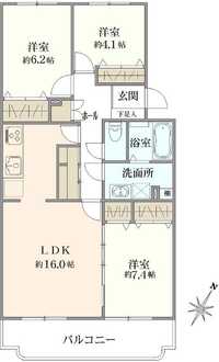 習志野七ツ台住宅4号棟の間取図