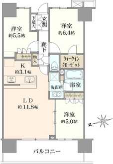 リビオ船橋本町通りの間取図